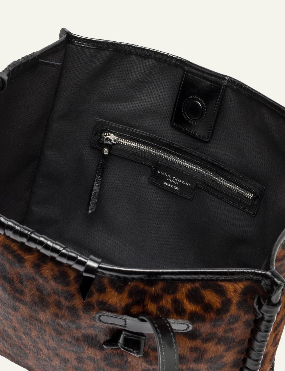Women's Gianni Chiarini Marcella Crafty Leo large leopard print pony effect leather shopping tote bag top
