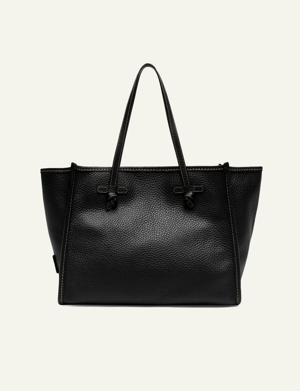 Women's Gianni Chiarini Marcella Hiking large black double grain leather shopping tote bag