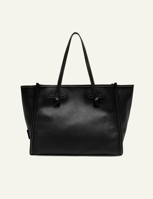Women's Gianni Chiarini Marcella Hiking large black double grain leather shopping tote bag