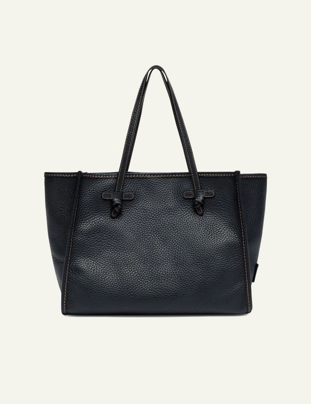 Women's Gianni Chiarini Marcella Hiking large blue double grain leather shopping tote bag with removable pouch