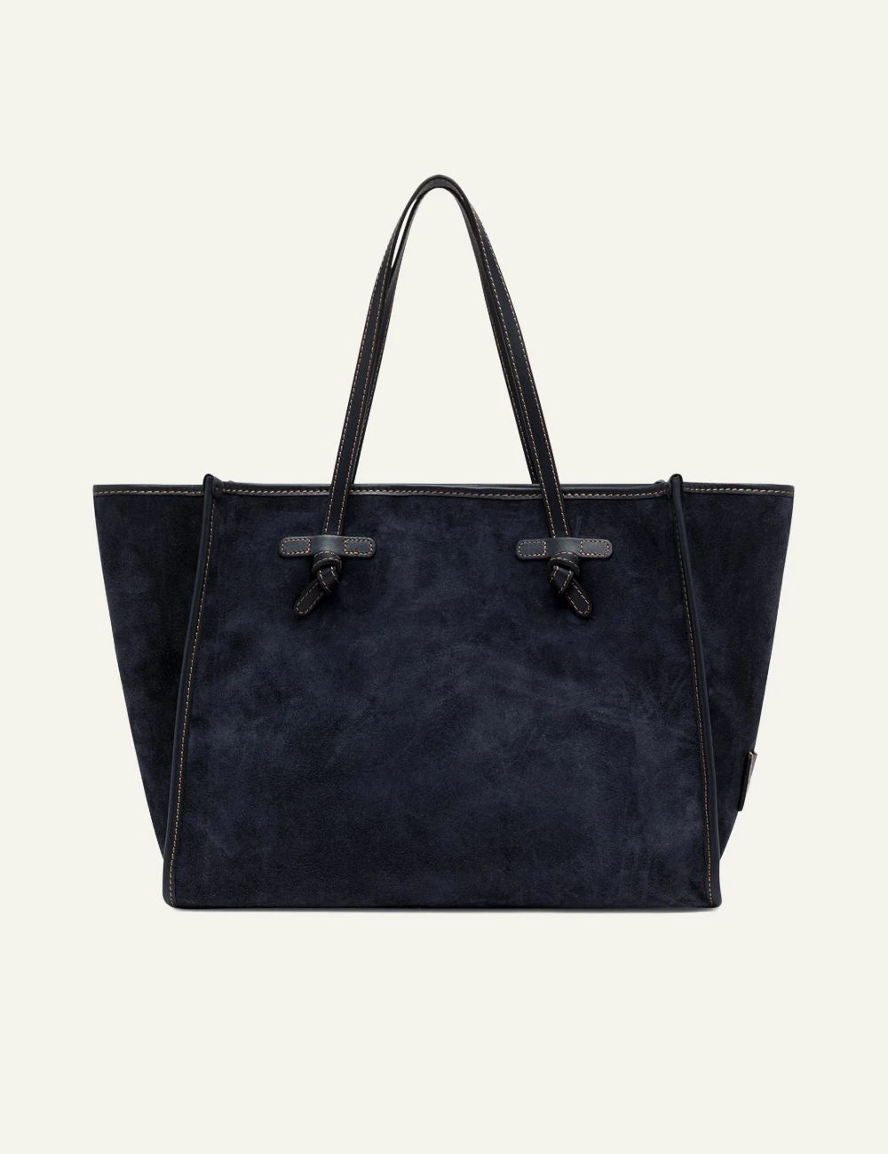 Women's Gianni Chiarini Marcella large blue suede leather shopping tote bag with removable leather pouch