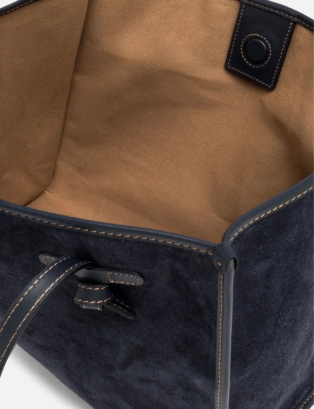 Women's Gianni Chiarini Marcella large blue suede leather shopping tote bag with removable leather pouch top