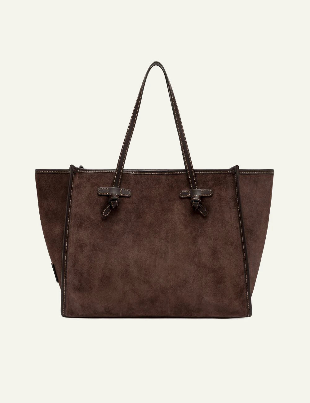 Women's Gianni Chiarini Marcella large brown suede leather shopping tote bag with removable leather pouch