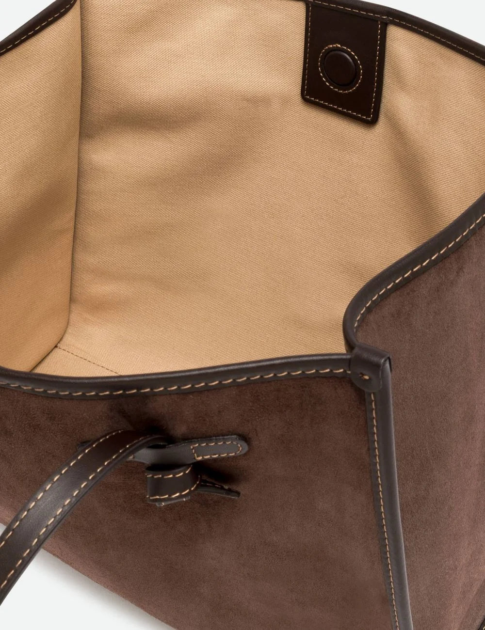 Women's Gianni Chiarini Marcella large brown suede leather shopping tote bag with removable leather pouch top