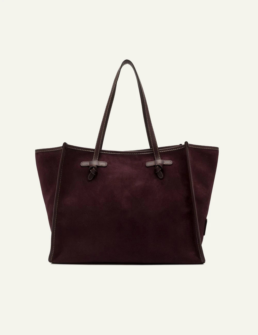 Women's Gianni Chiarini Marcella large burgundy suede leather shopping tote bag with removable leather pouch