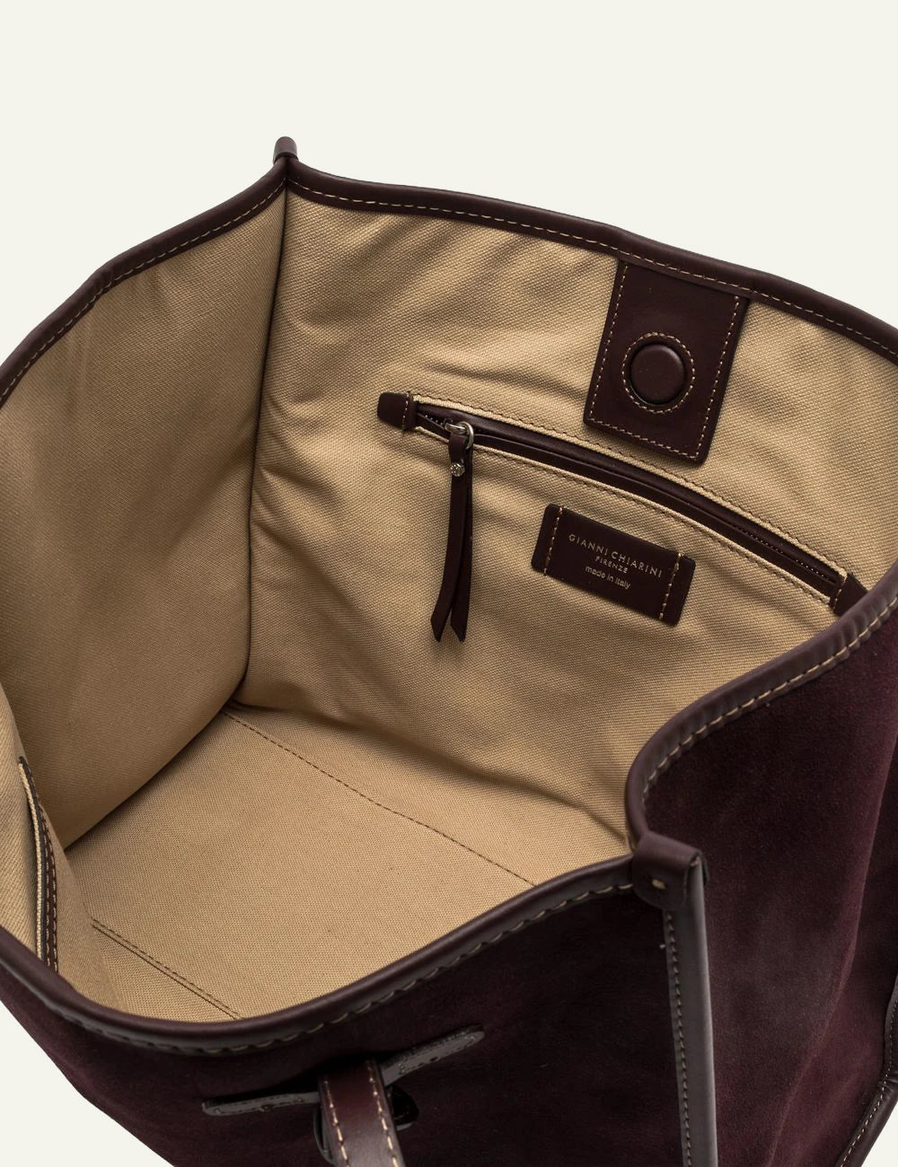 Women's Gianni Chiarini Marcella large burgundy suede leather shopping tote bag with removable leather pouch top
