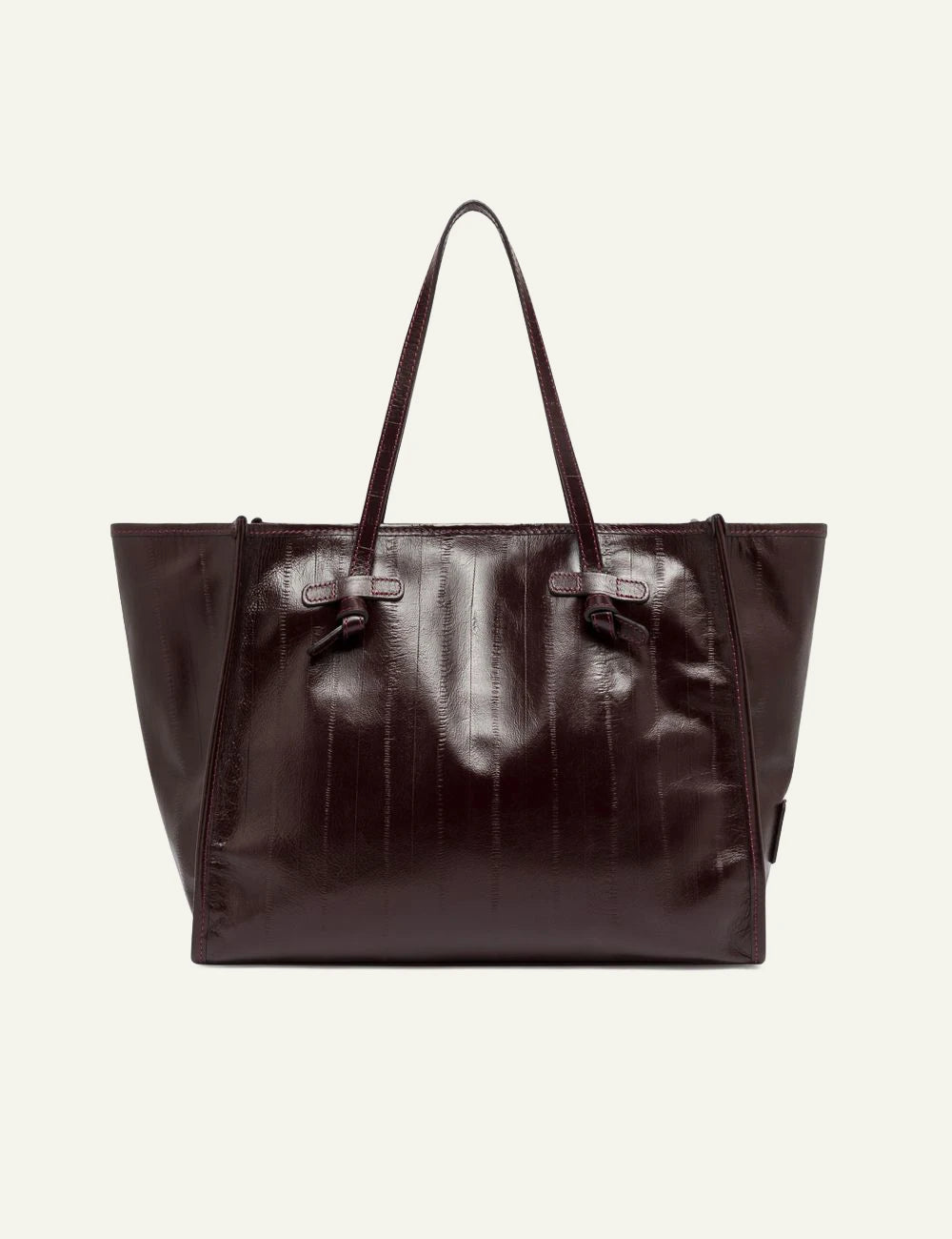 Women's Gianni Chiarini Marcella Luxury large burgundy eel print leather shopping tote bag