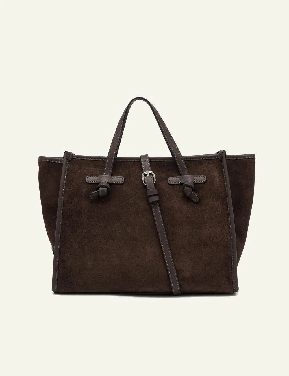 Women's Gianni Chiarini Miss Marcella 32 suede tote bag in brown with leather details