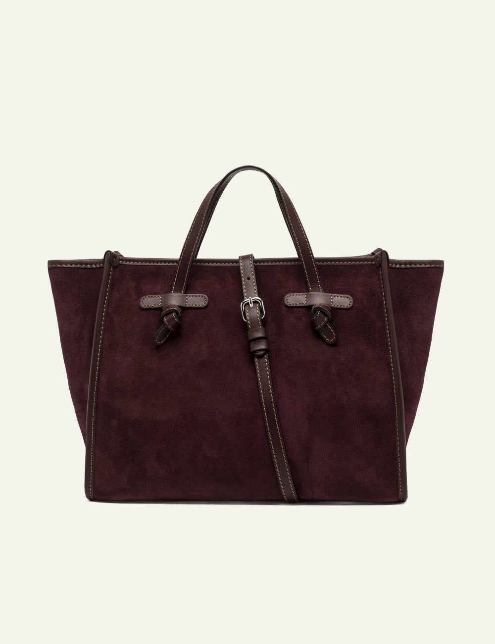 Women's Gianni Chiarini Miss Marcella 32 suede tote bag in brown with leather details
