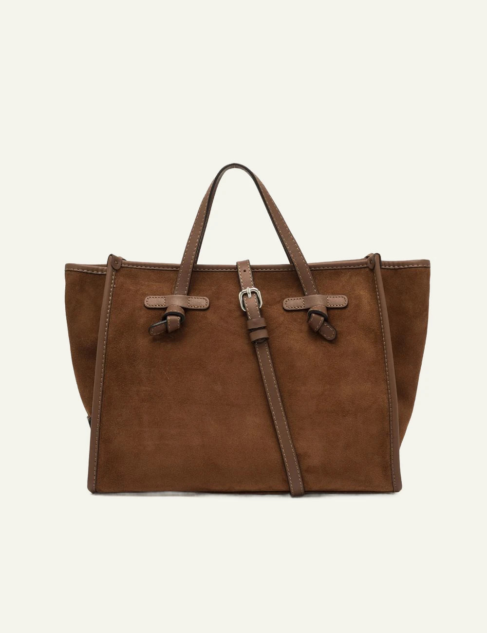 Women's Gianni Chiarini Miss Marcella 32 suede tote bag in tan with leather details