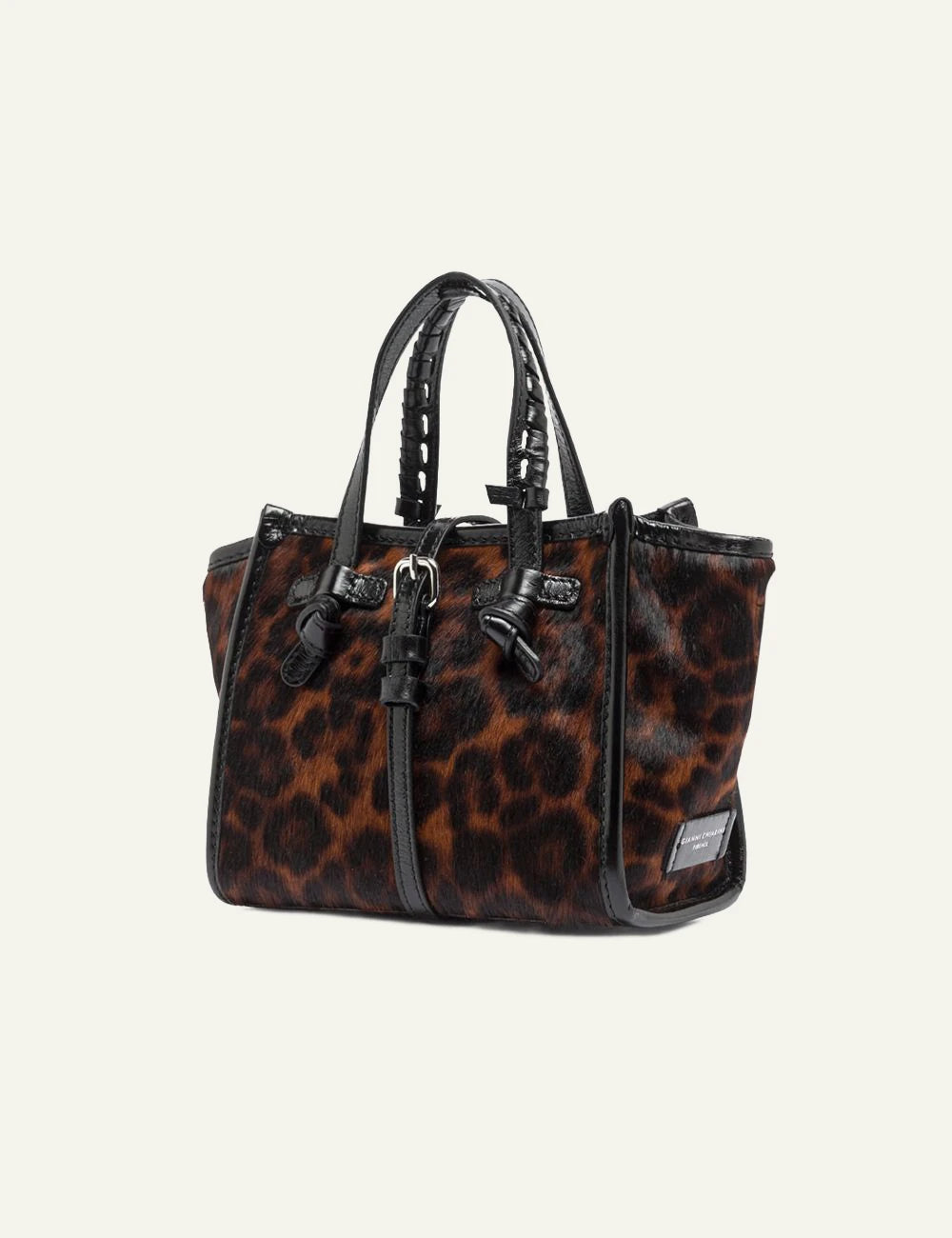 Women's Gianni Chiarini Miss Marcella Crafty Leo small leopard pony effect leather tote bag side