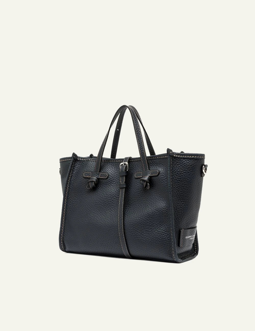 Women's Gianni Chiarini Miss Marcella Hiking 32 blue grain leather tote bag side