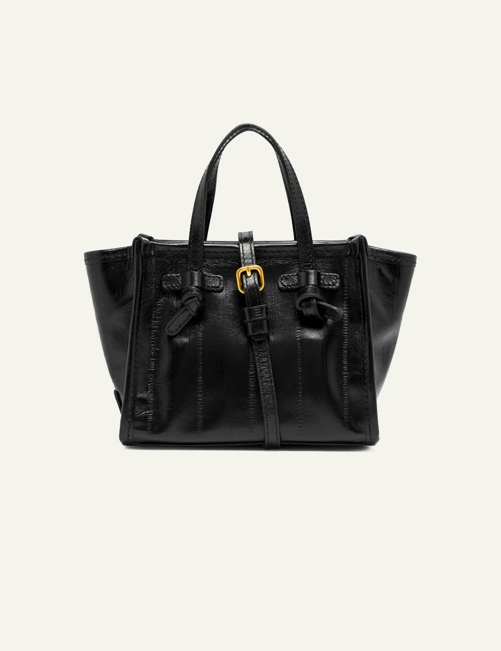 Women's Gianni Chiarini Miss Marcella Luxury small black eel effect leather tote bag