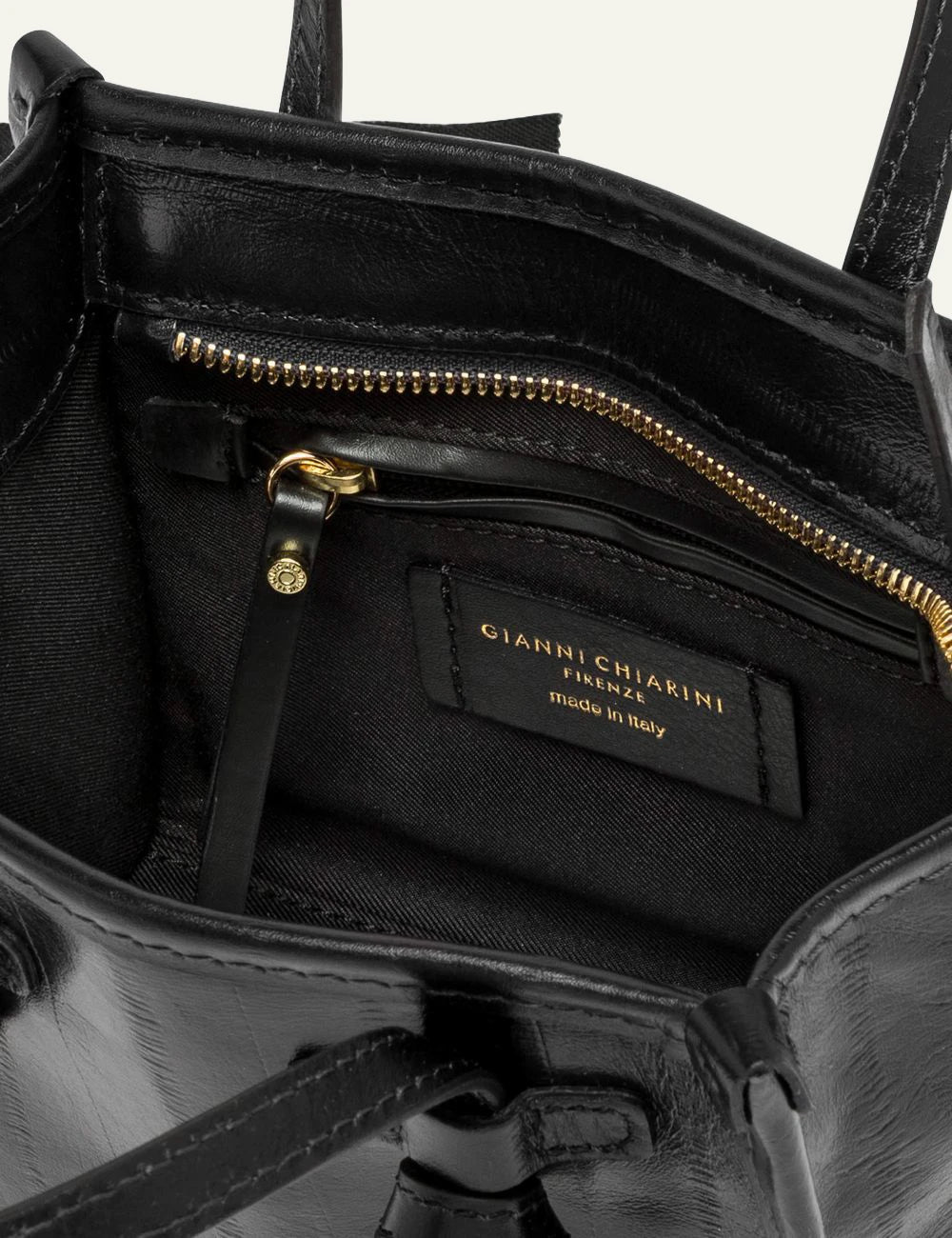 Women's Gianni Chiarini Miss Marcella Luxury small black eel effect leather tote bag top