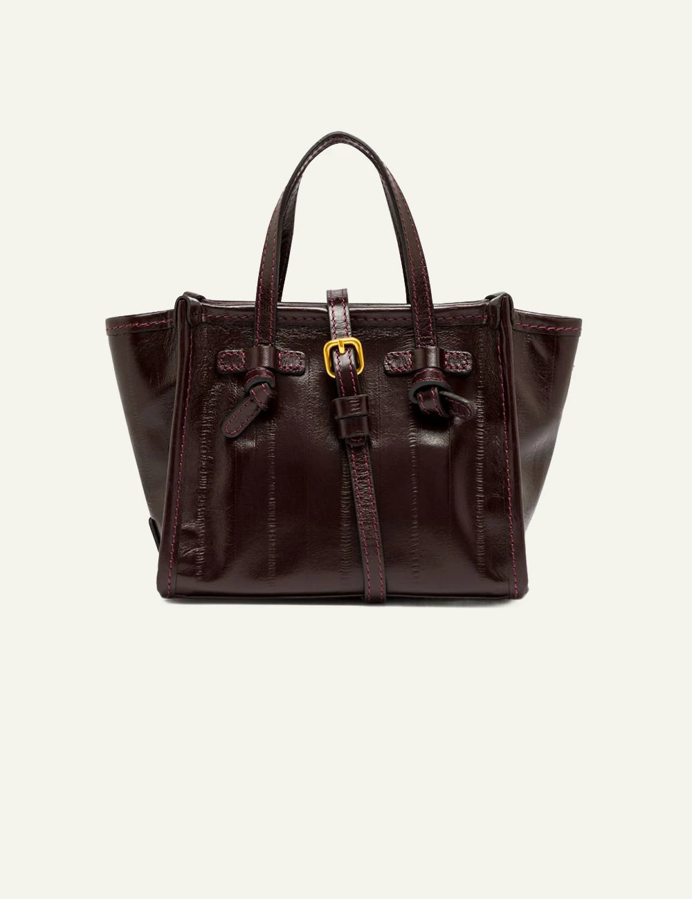 Women's Gianni Chiarini Miss Marcella Luxury small burgundy eel effect leather tote bag