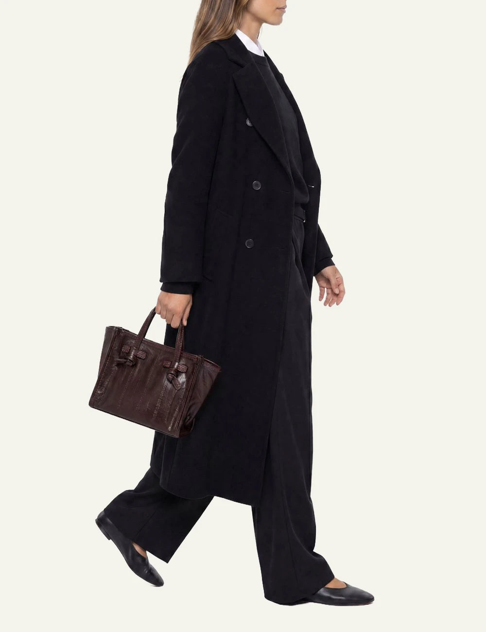 Women's Gianni Chiarini Miss Marcella Luxury small burgundy eel effect leather tote bag model