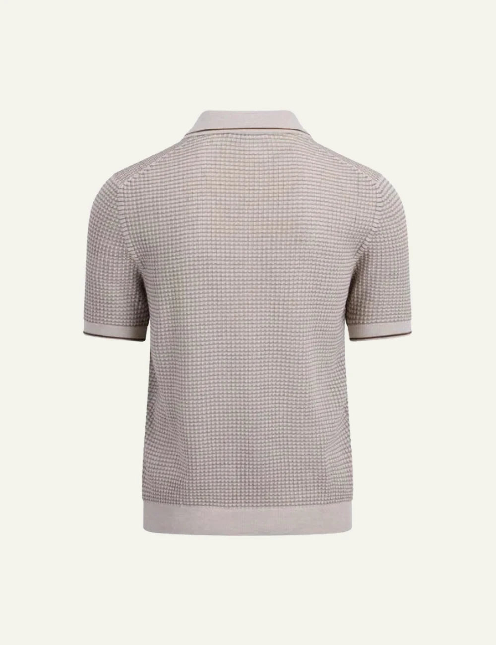 Gran Sasso knit polo bicolor beige short sleeve back