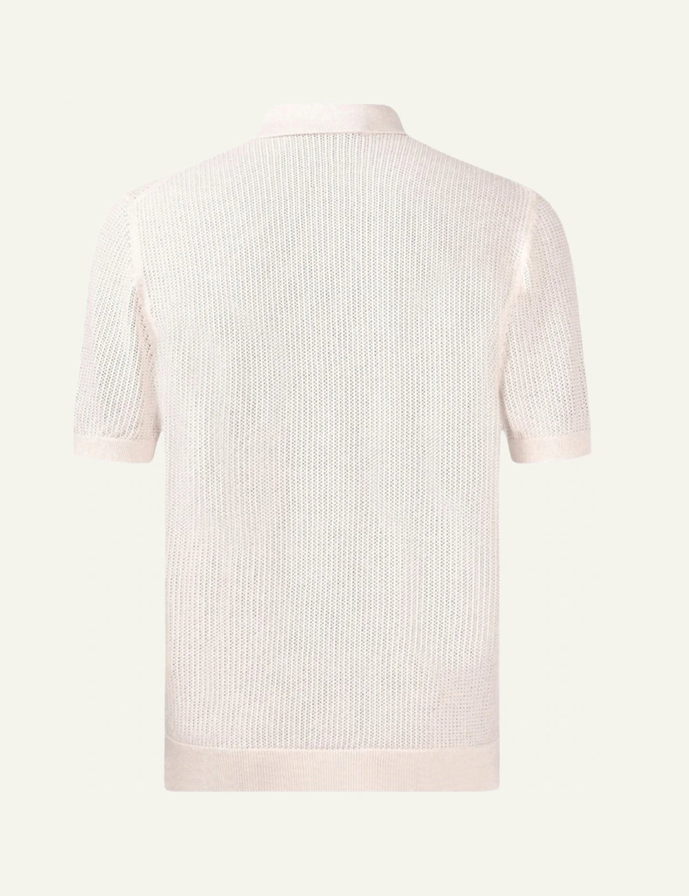 Gran Sasso knit shirt perforated white short sleeve back