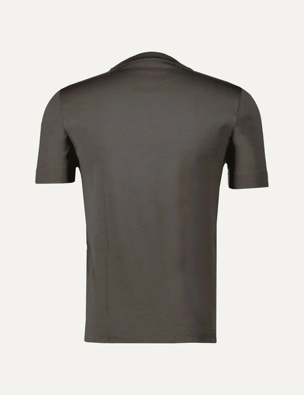 Gran Sasso men dark brown Interlock Pima cotton crew neck T-shirt with regular fit back