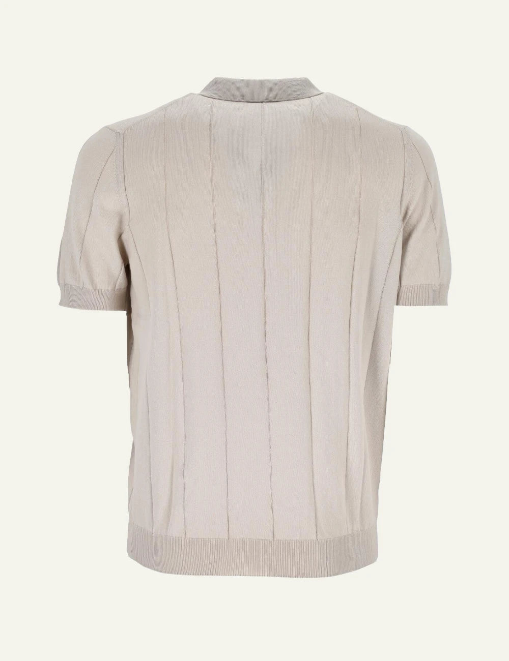 Gran Sasso rib polo knit beige short sleeve back