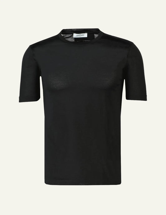 Gran Sasso t-shirt black metallic look front view