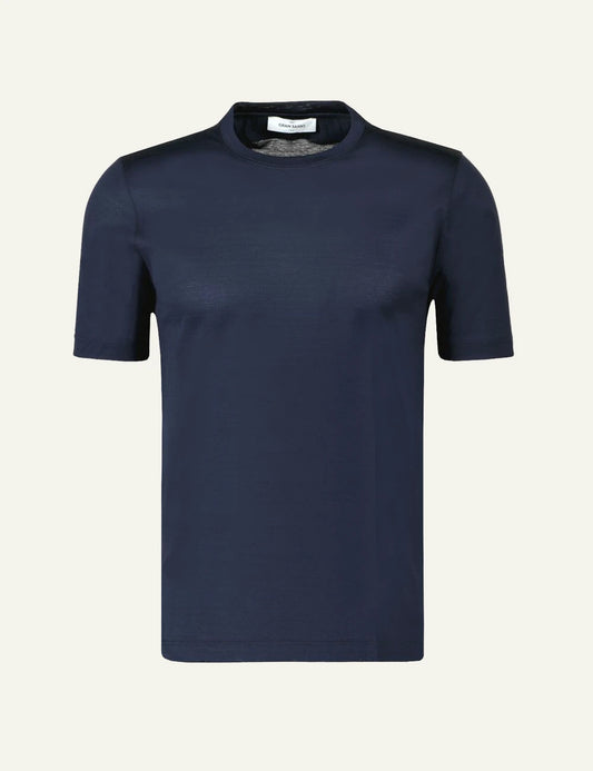 Gran Sasso t-shirt navy metallic look front view