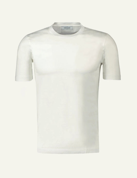 Gran Sasso t-shirt white metallic look front view