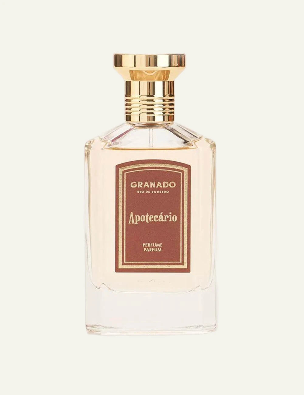 Granado Apotecario perfume bottle amber woody leather fragrance front view