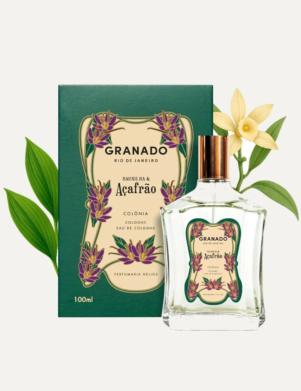 Granado Baunilha Acafrao eau de cologne bottle open cap detail view
