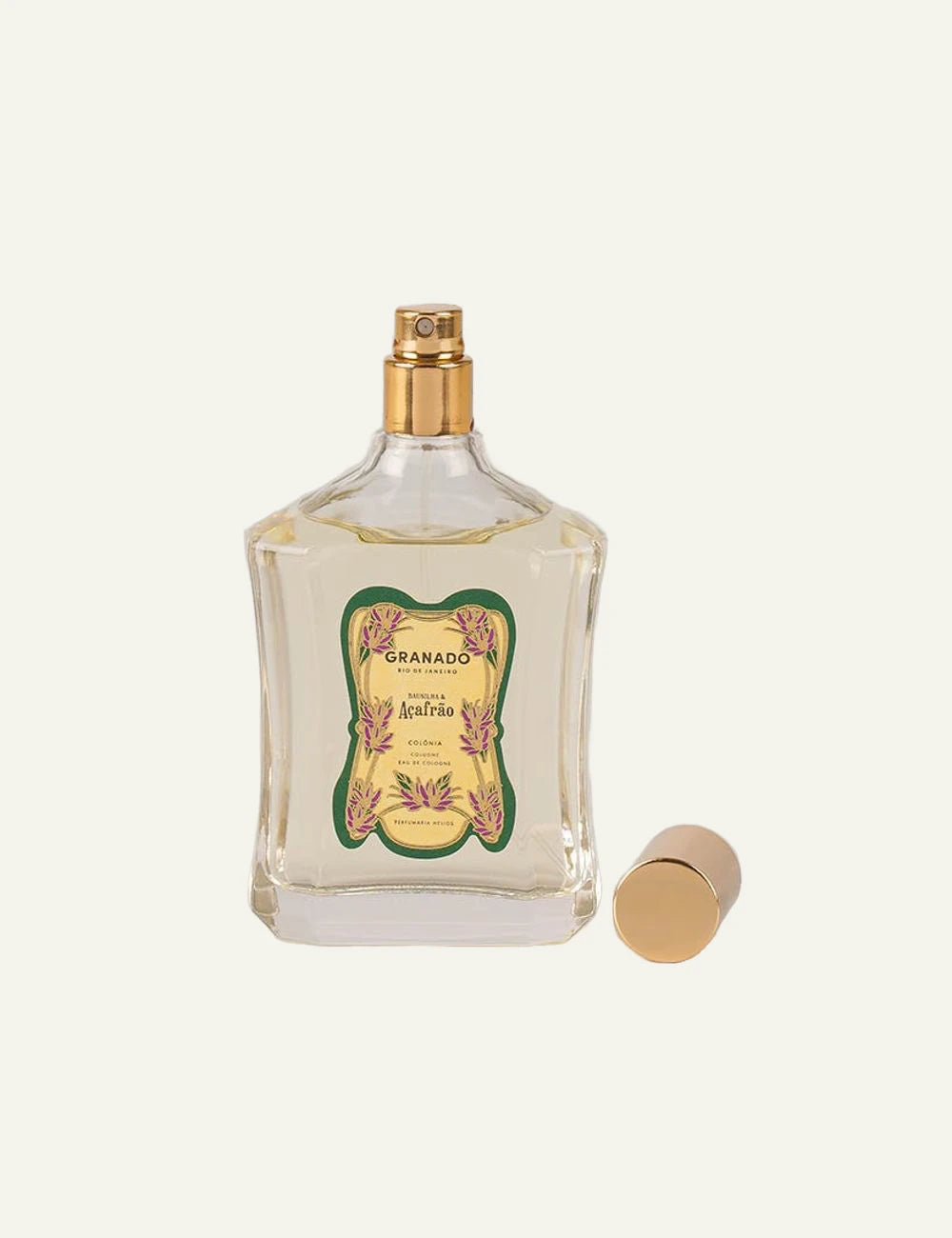 Granado Baunilha Acafrao eau de cologne bottle open cap front view