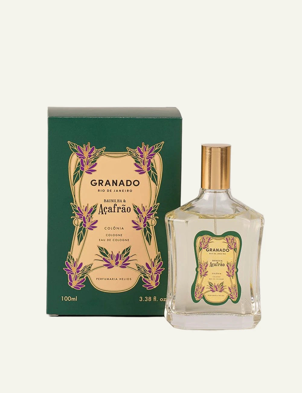 Granado Baunilha Acafrao eau de cologne bottle open cap full view