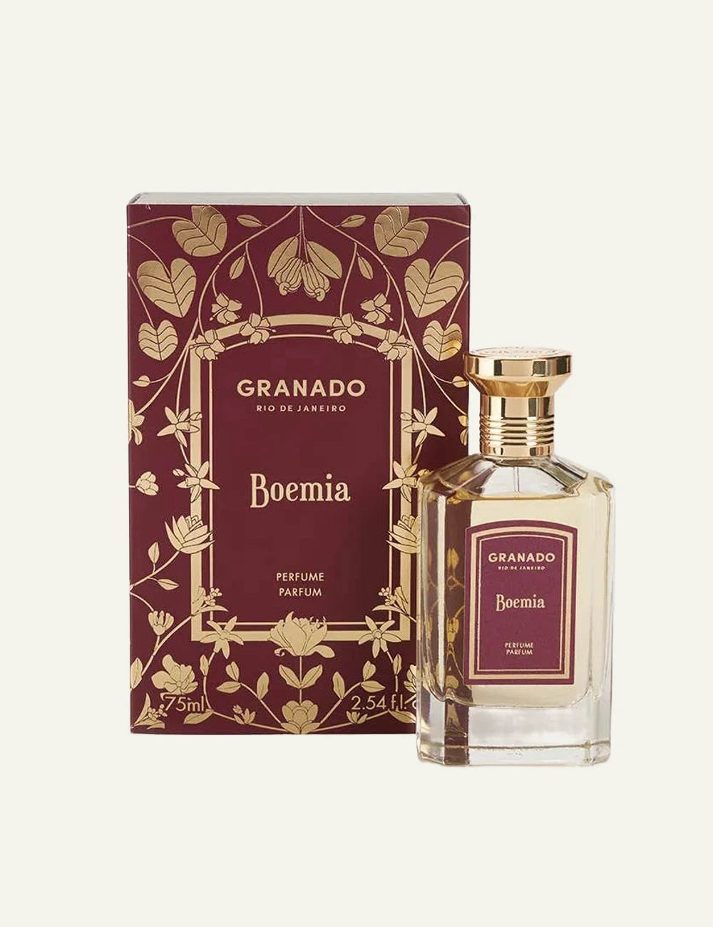 Granado Boemia perfume bottle burgundy label full view