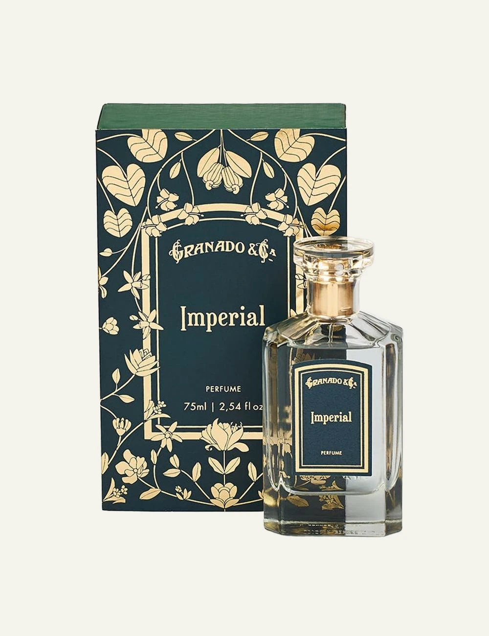 Granado Imperial perfume bottle dark green label full view