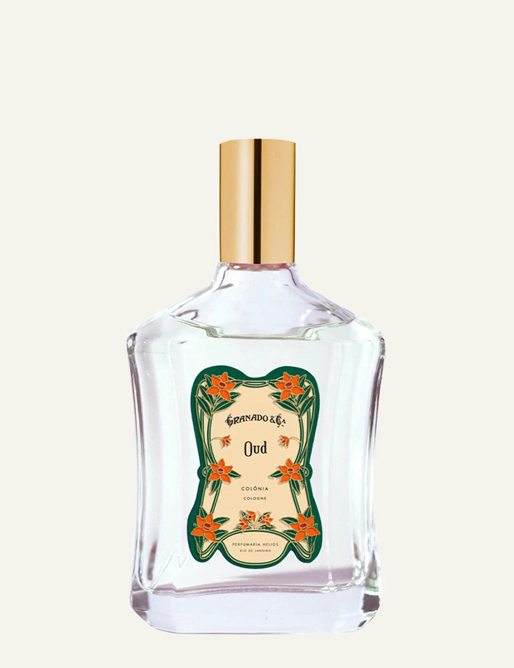 Granado Oud eau de cologne bottle floral label front view