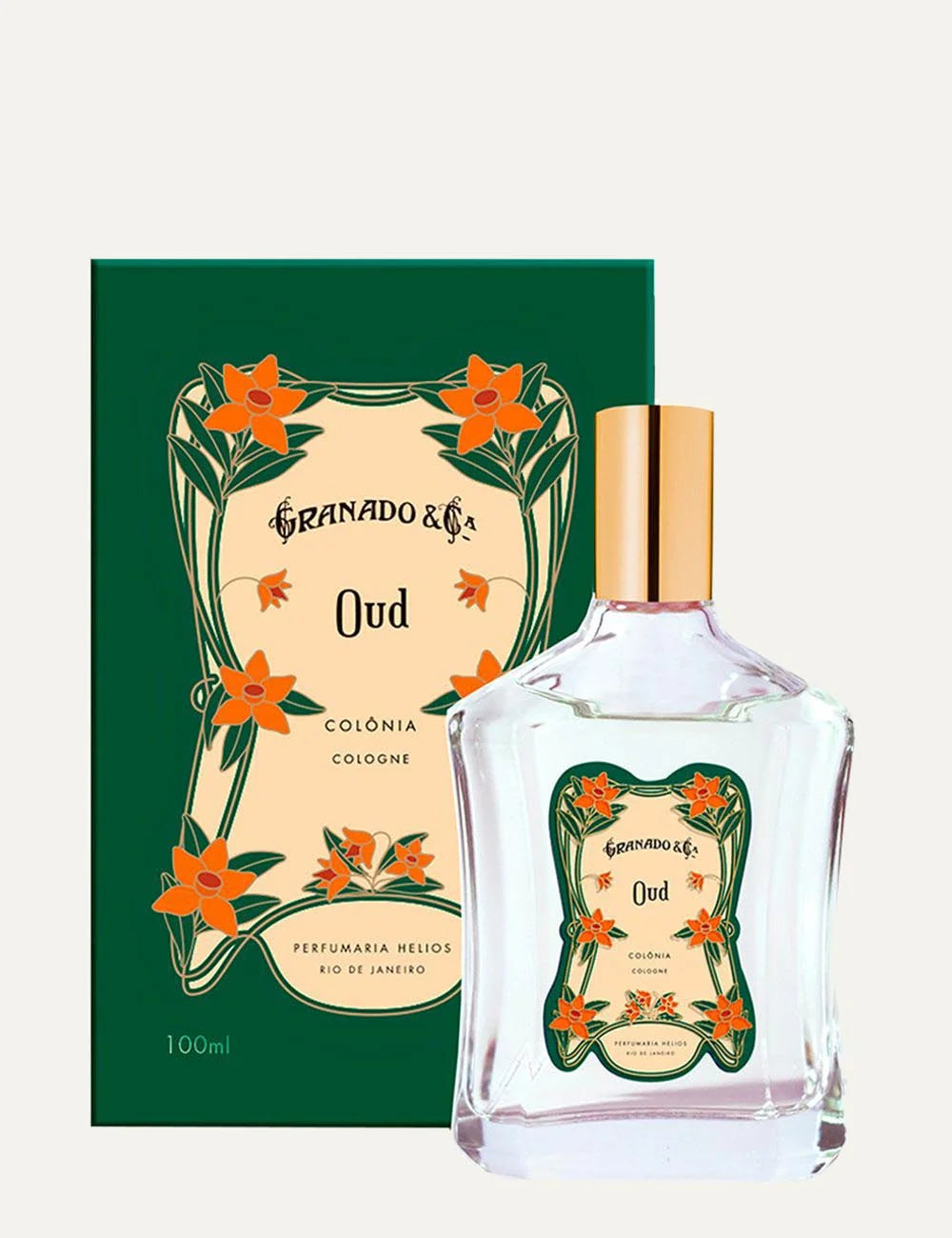 Granado Oud eau de cologne bottle floral label full view