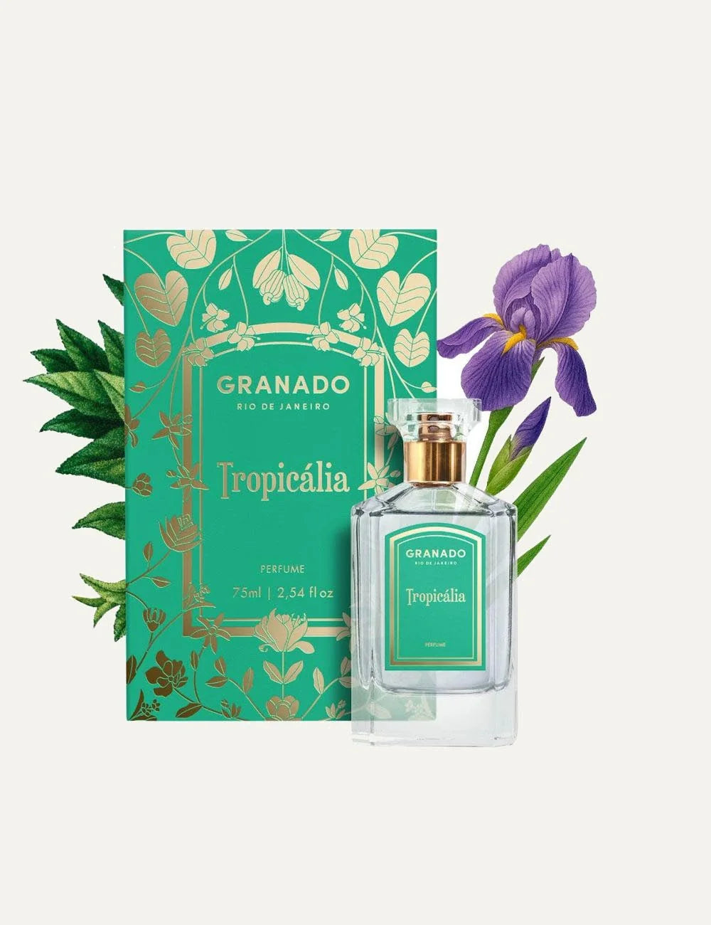 Granado Tropicalia perfume bottle oriental green fragrance detail view