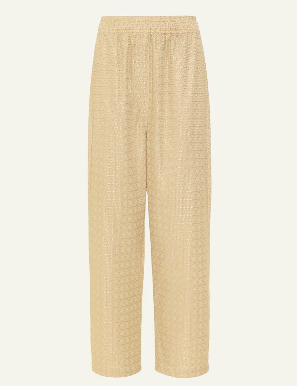 Greek Archaic Kori cross pants beige gold wide leg front