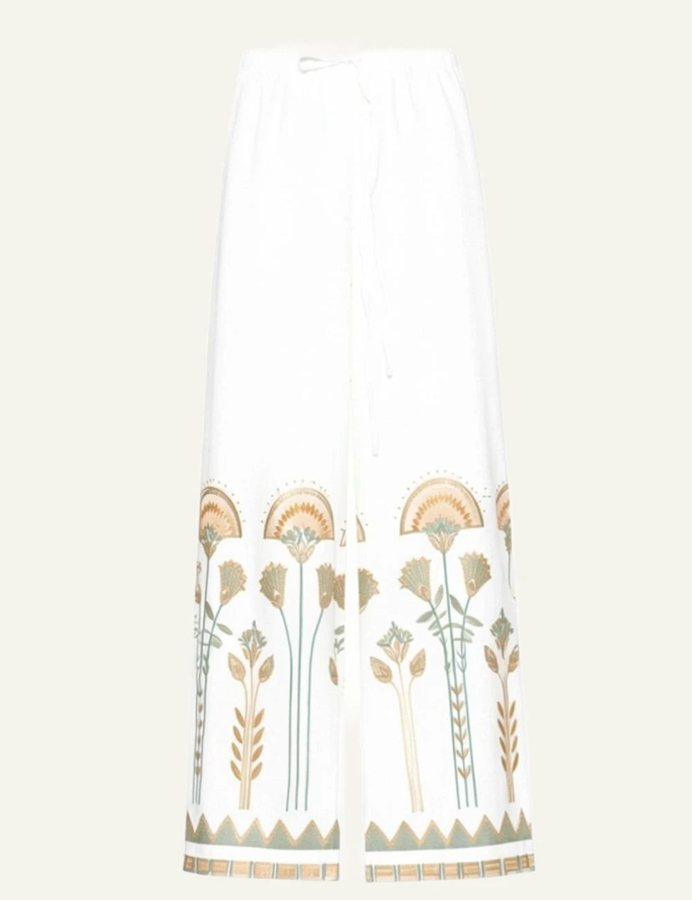 Greek Archaic Kori papyrus cropped pants white multi front