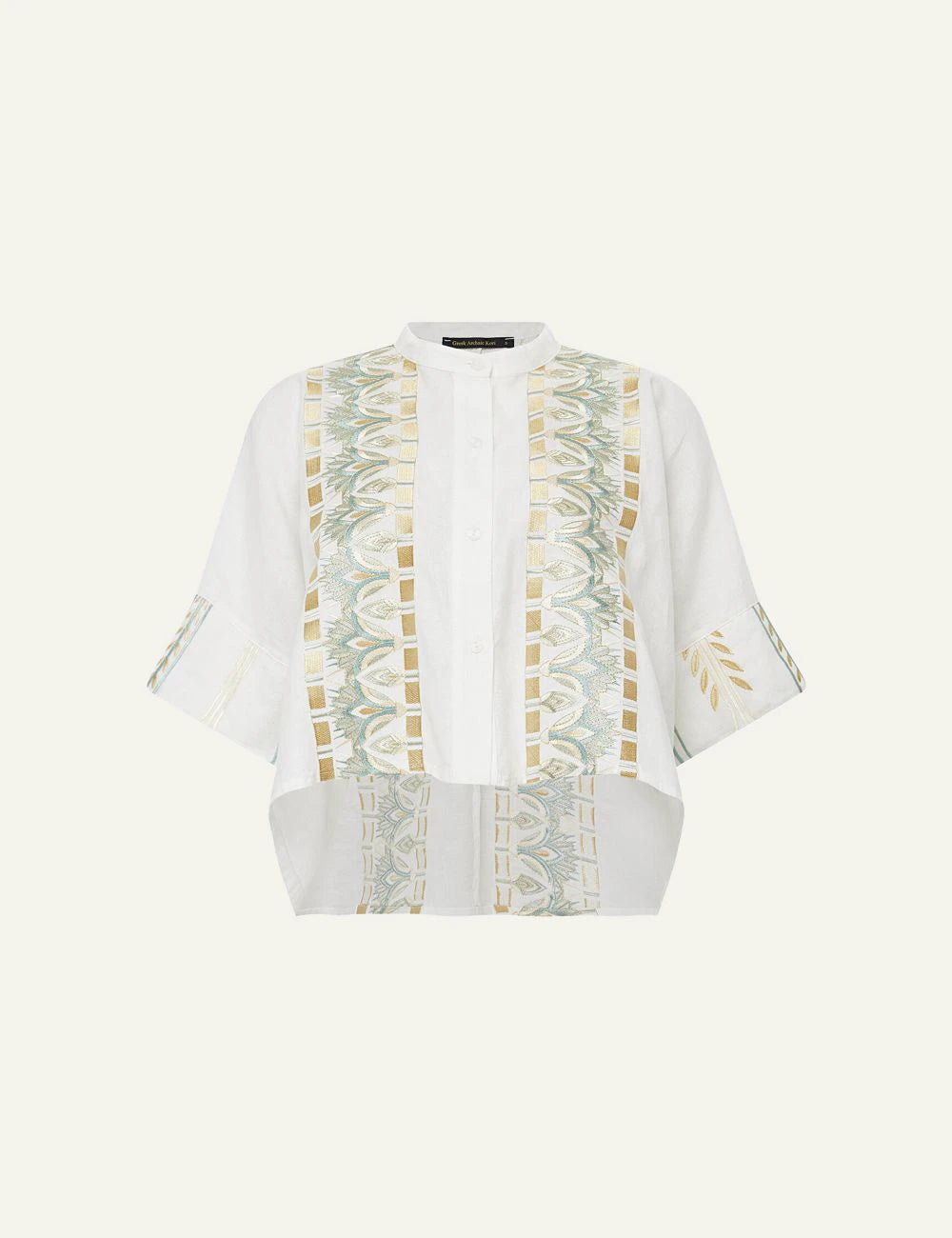 Greek Archaic Kori papyrus shirt white multi front