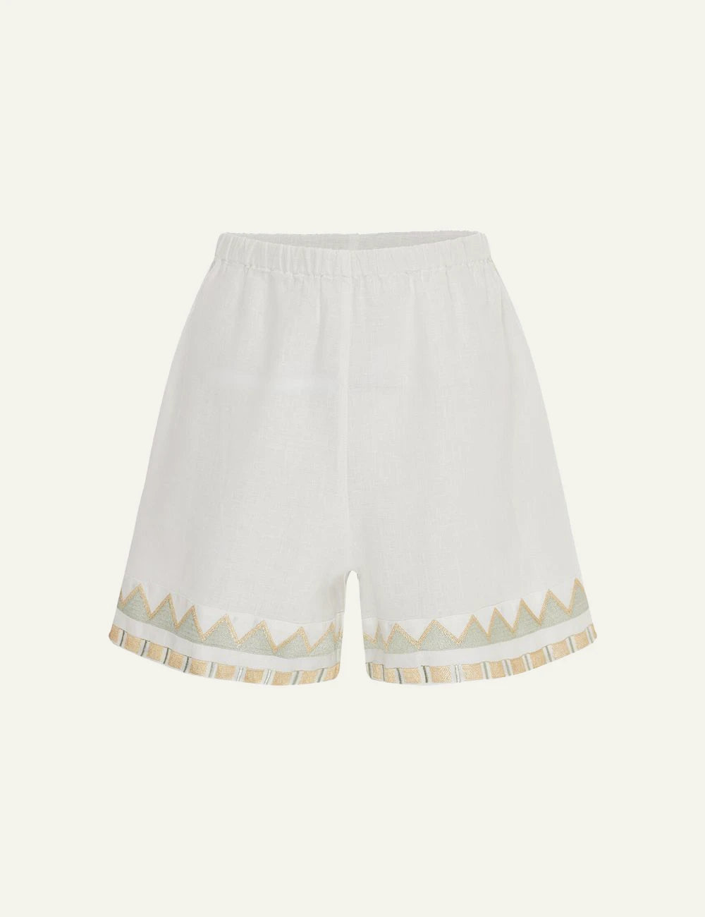 Greek Archaic Kori papyrus shorts white multi front