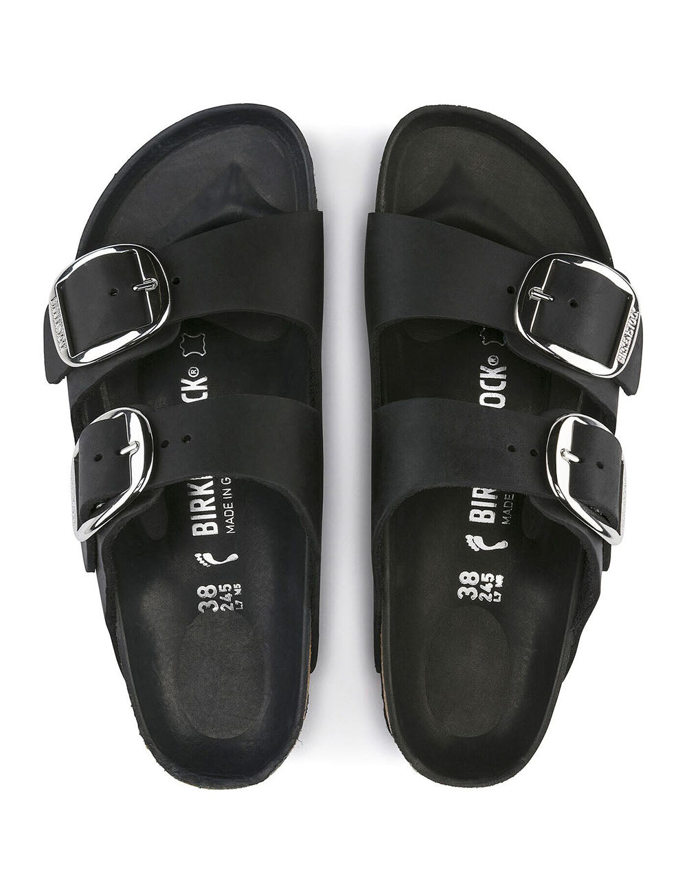 BIRKENSTOCK LEATHER ARIZONA BIG BUCKLE LEOI BLACK HEX BIRKENSTOCK