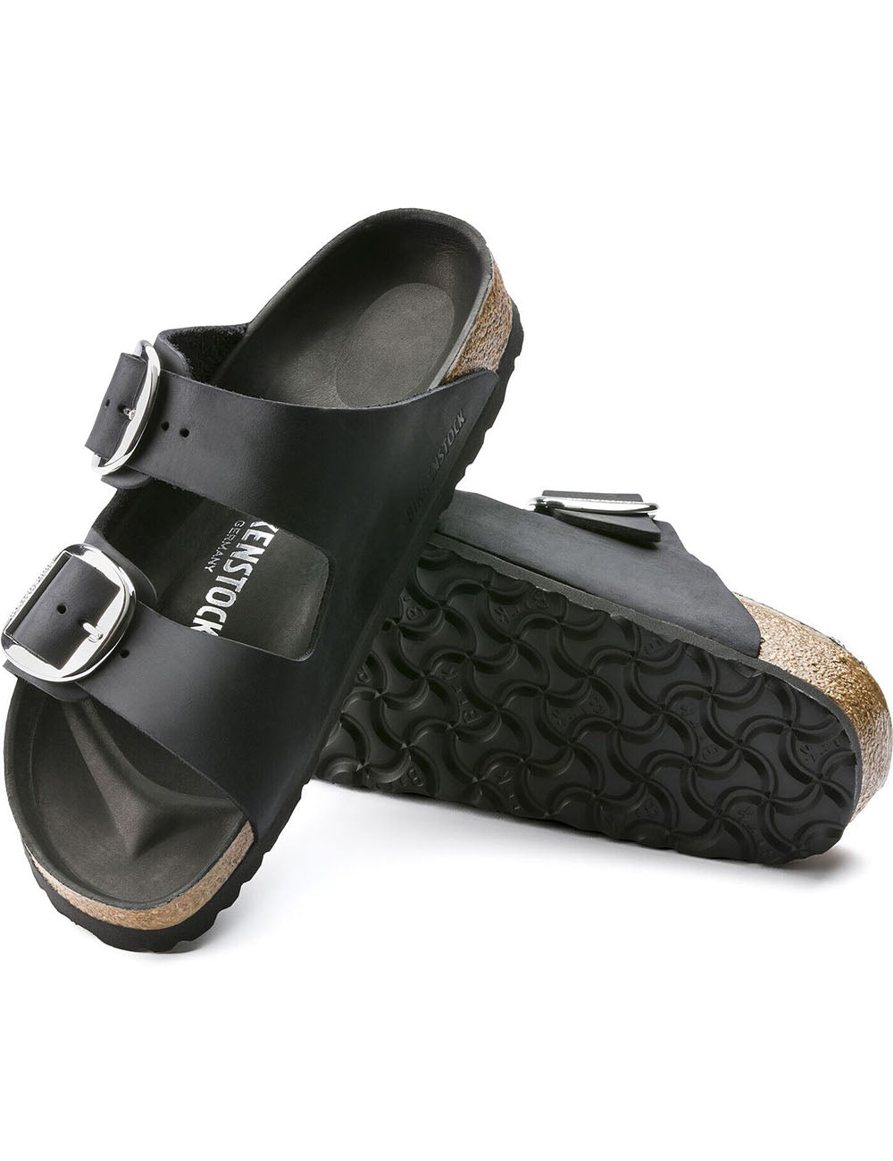 BIRKENSTOCK LEATHER ARIZONA BIG BUCKLE LEOI BLACK HEX BIRKENSTOCK