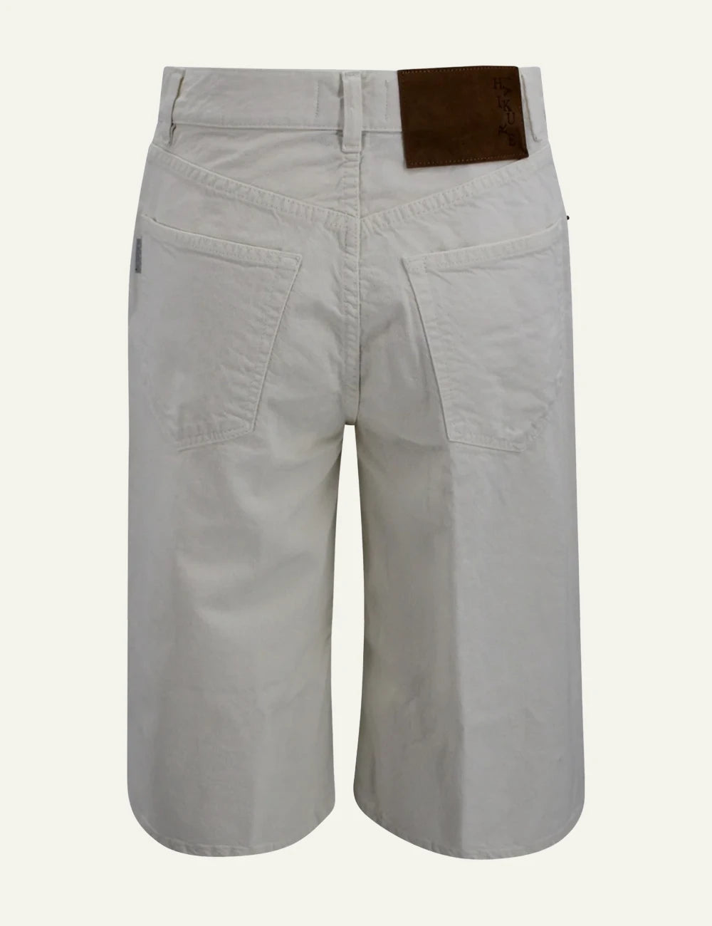 haikure wide leg denim shorts grey back view