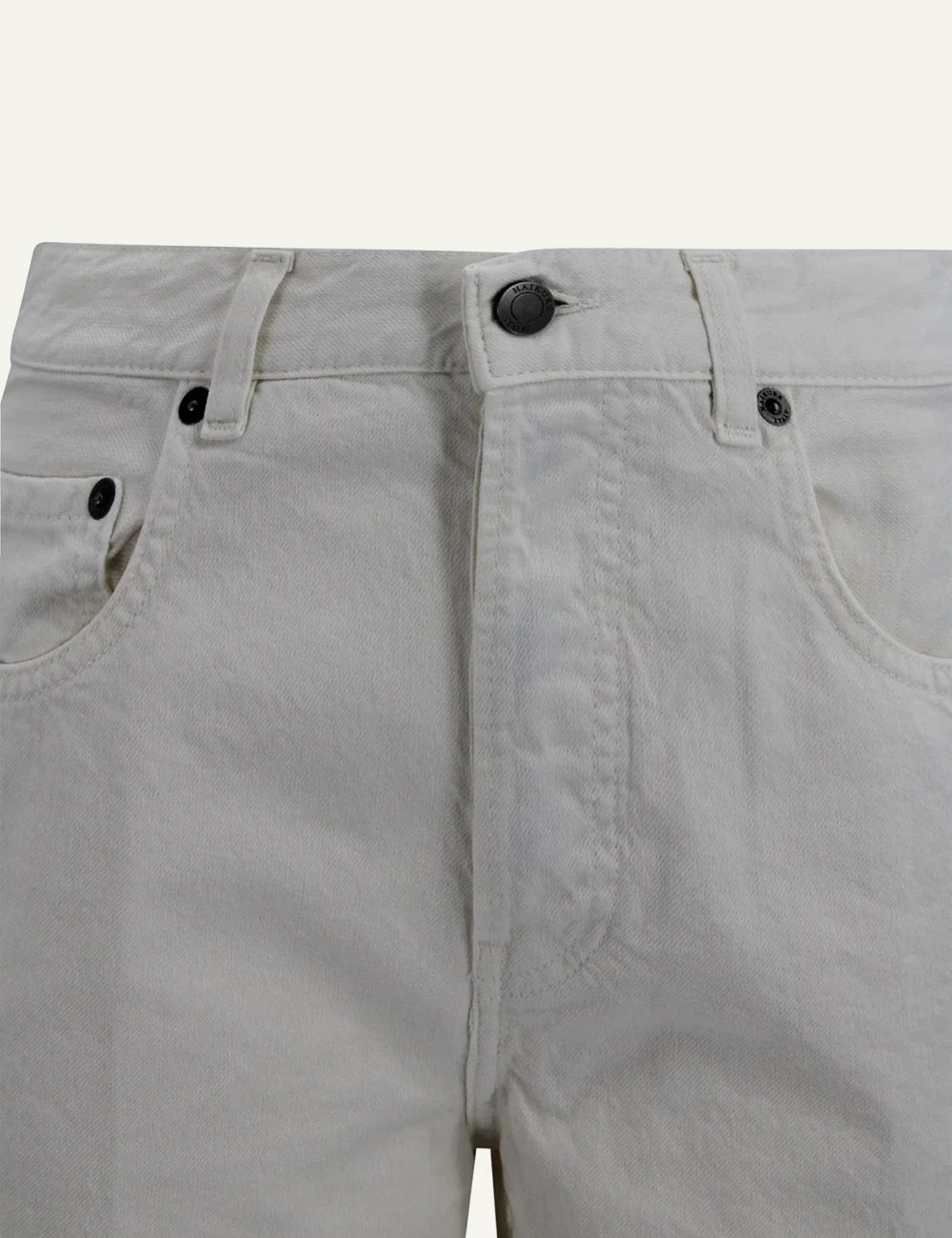 haikure wide leg denim shorts grey front detail view