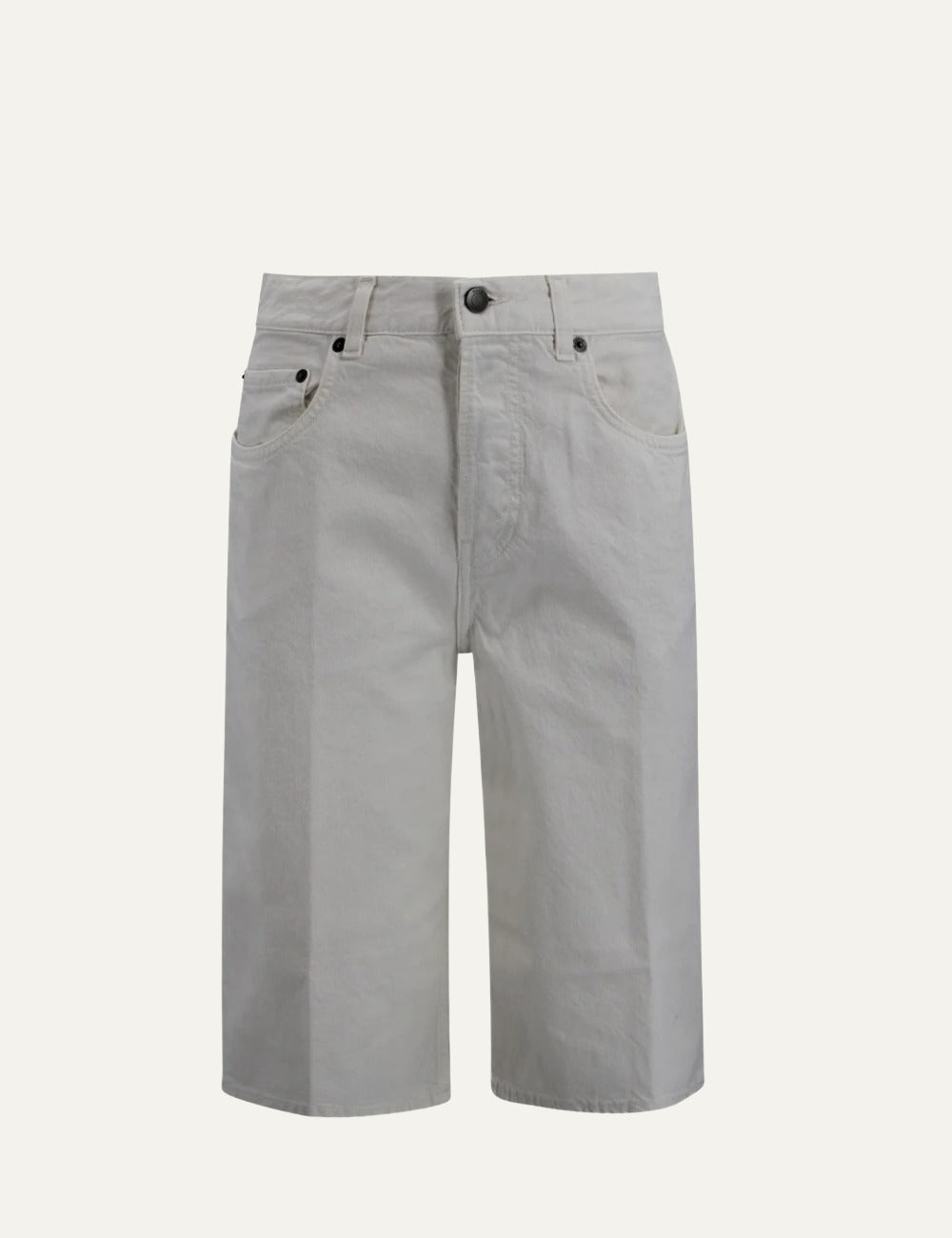 haikure wide leg denim shorts grey front flat view