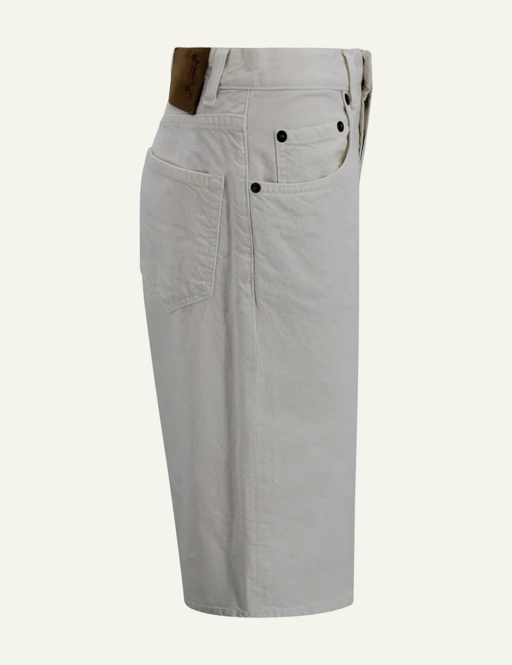 haikure wide leg denim shorts grey side view