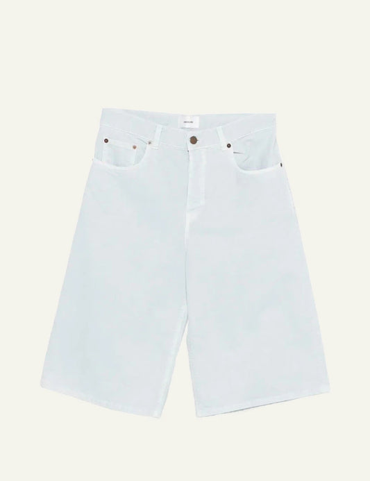 haikure wide leg denim shorts white front flat view