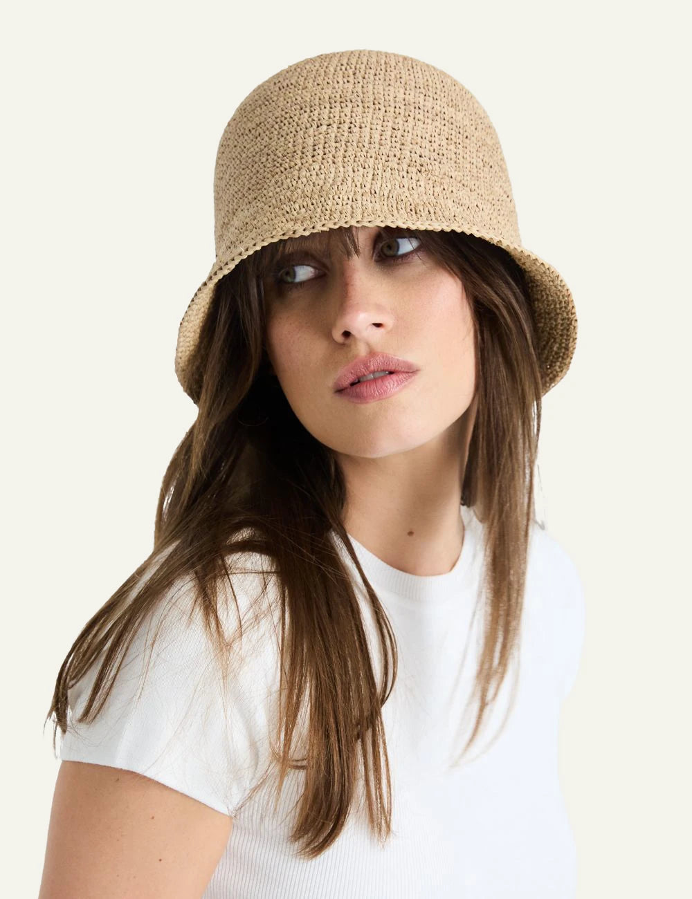 ibeliv andao hat natural raffia cloche summer hat front view