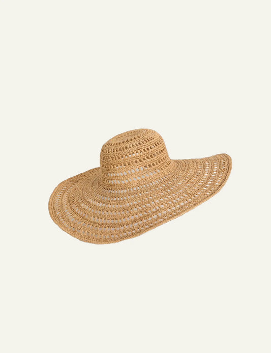 ibeliv miaro hat natural raffia wide brim capeline summer hat side view