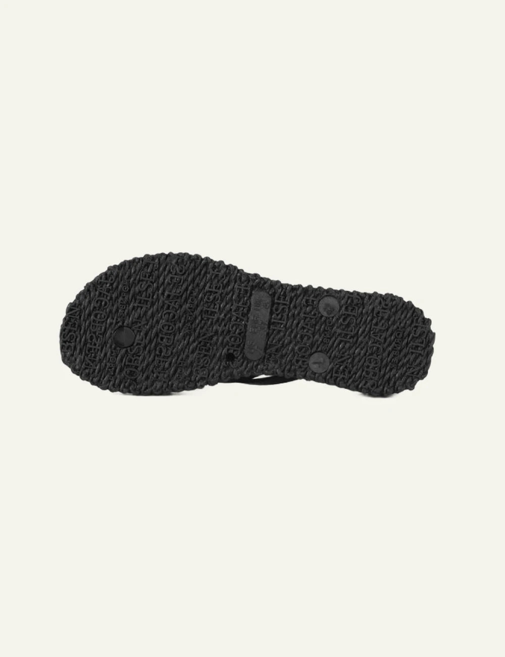 Ilse Jacobsen flip flops black double glitter strap platform braided sole view